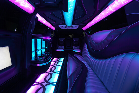 limo with neon lights
