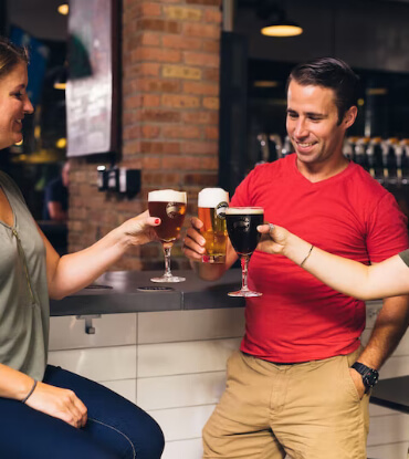 group drinking beer