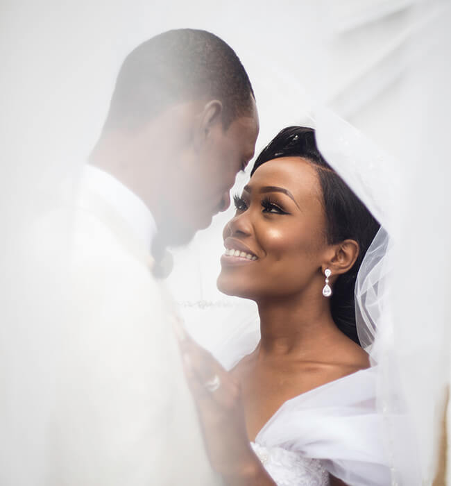 couple in their wedding day