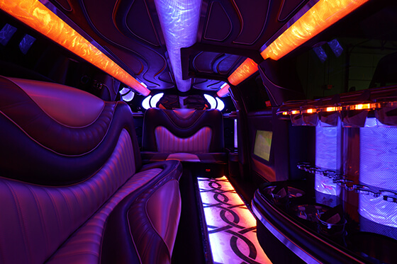 luxurious limo interior for small groups