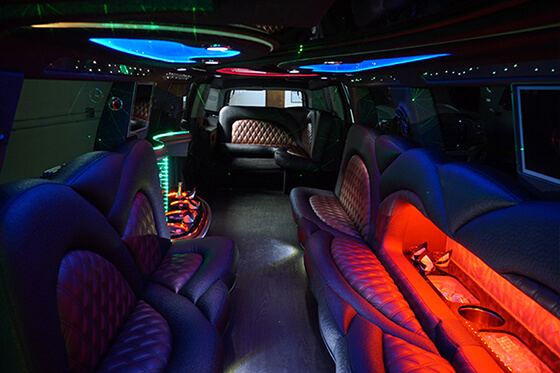 spacious limo interior