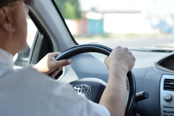 profesional driver in a car